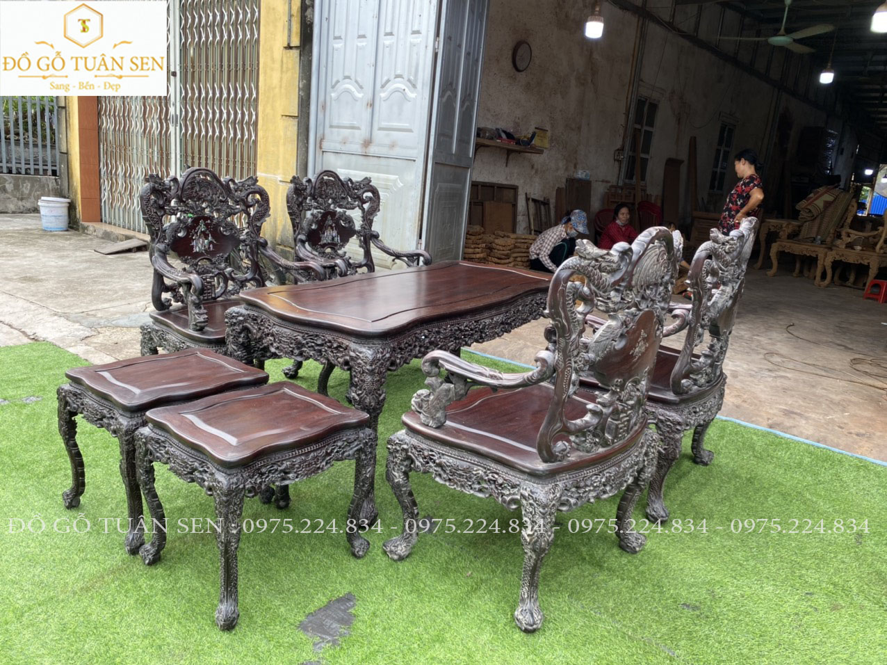 Thông tin Bộ bàn ghế khánh rồng 7 món 